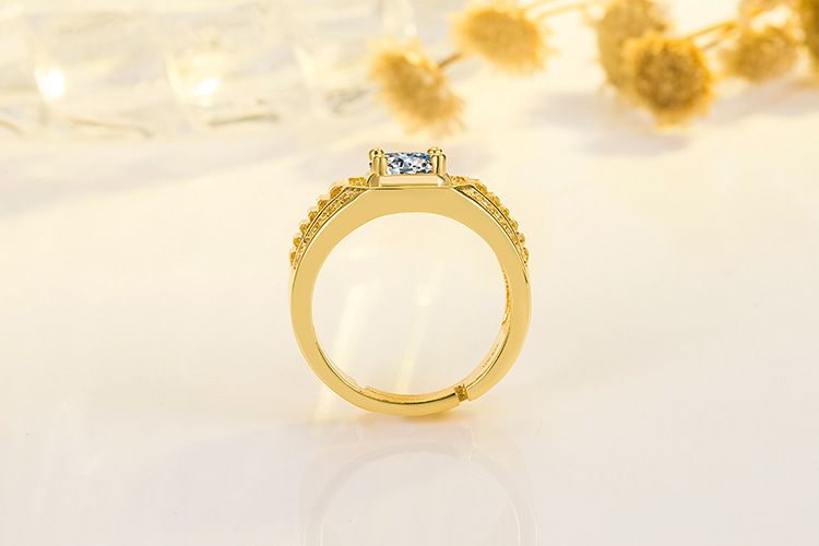 Bold Full-diamond Ring For Men Double Row Engagement Ring_voghion.com