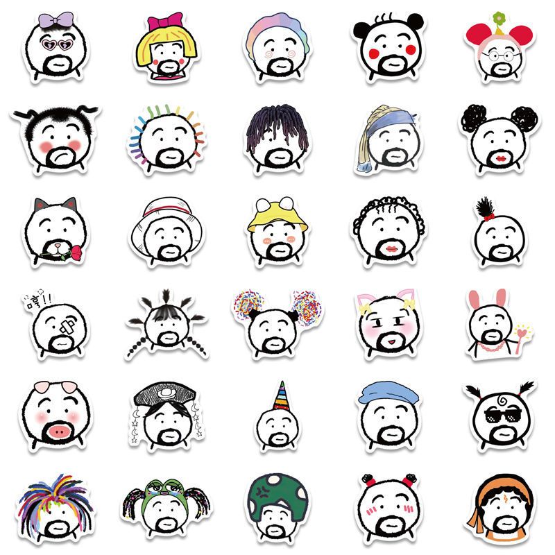 60 stupid cute dumb cute stickers sand sculpture funny emoticons package material mobile phone case water cup notes hand ledger