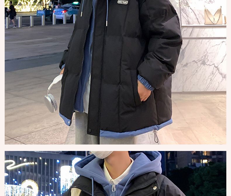 Herren Daunenjacke Mit Kapuze Winterjacke Dick Gefüttert_voghion.com