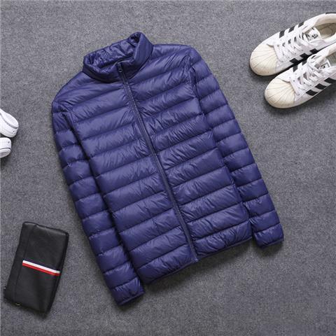 Autumn and winter new men's light down cotton jacket men's stand collar short fashion jacket hooded middle-aged and elderly warm cotton-padded jacket