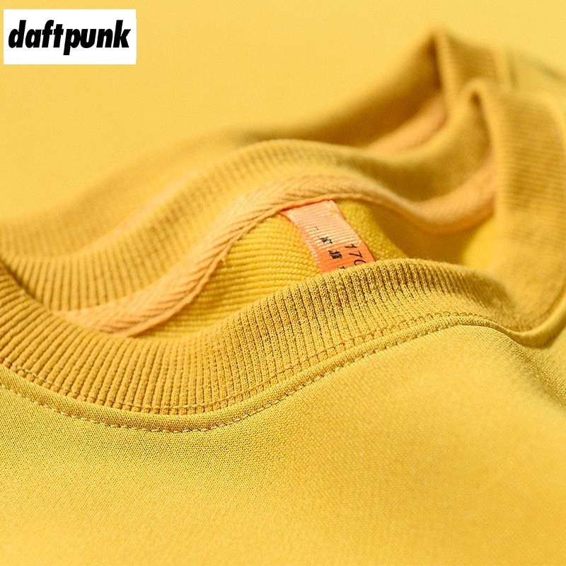 姜黄色重磅300g圆领卫衣纯色厚实运动男女款慵懒风上衣长袖套头衫