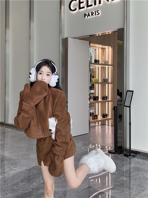 韓劇高級感小個子洋氣時尚套裝女秋冬2022年新款外套半身裙兩件套