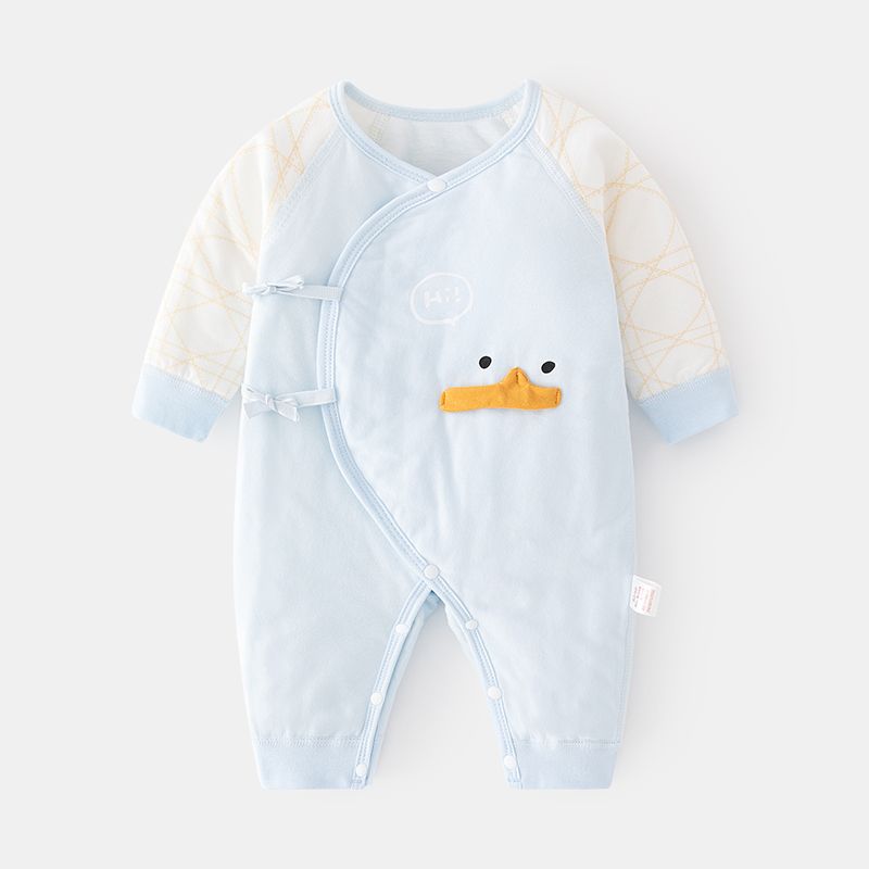 嬰兒加棉連體衣秋冬寶寶衣服和尚服薄棉哈衣新生兒無骨夾棉蝴蝶衣