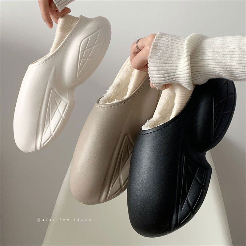 Thin strip couples winter outerwear trendy brand all-match thick-soled warm bread cotton slippers non-slip waterproof snow boots women