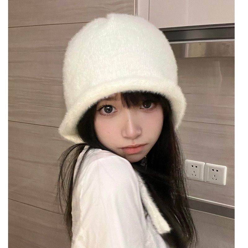 帽子女秋冬季时尚韩版护耳针织帽日系素颜百搭小众包头帽个性可爱