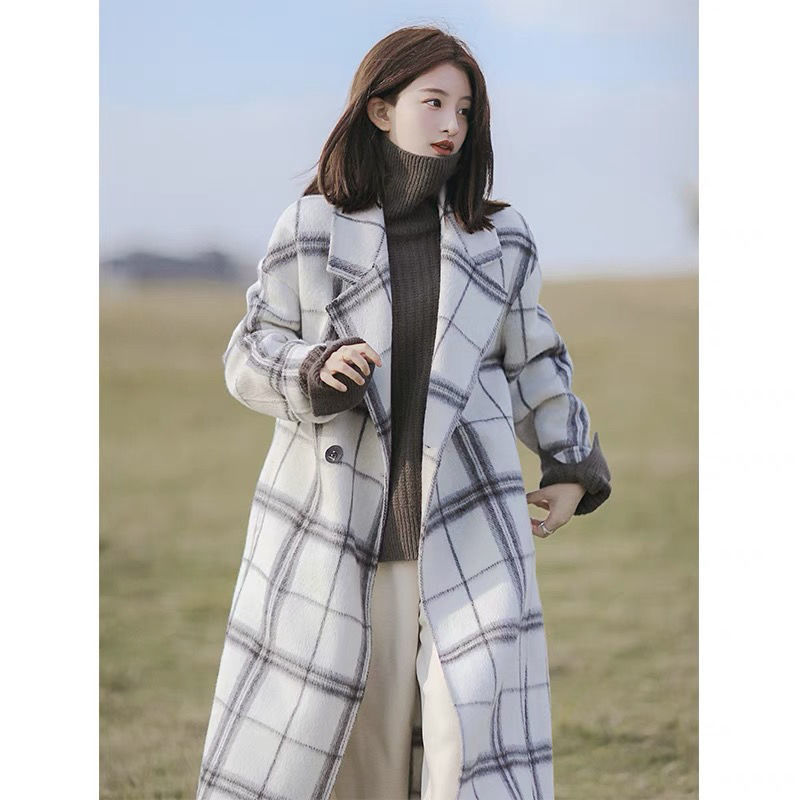  New Temperament Winter Padded Coat Women's Large Plaid Wool Coat Korean Ladies Ladies