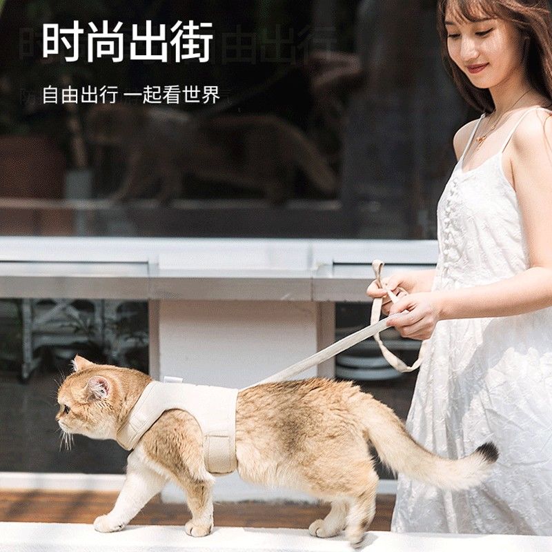 Cat leash vest style all-match rope anti-breakaway cute out cat leash walking cat rope walking dog rope