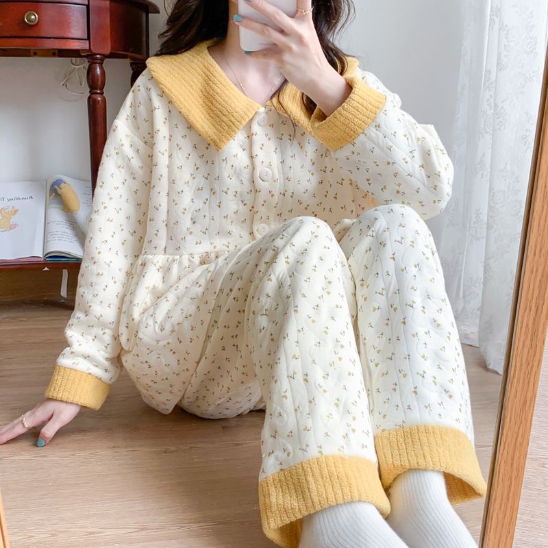 Air cotton December confinement clothing autumn and winter models adjustable pregnant women spring and autumn pajamas warm home service suit