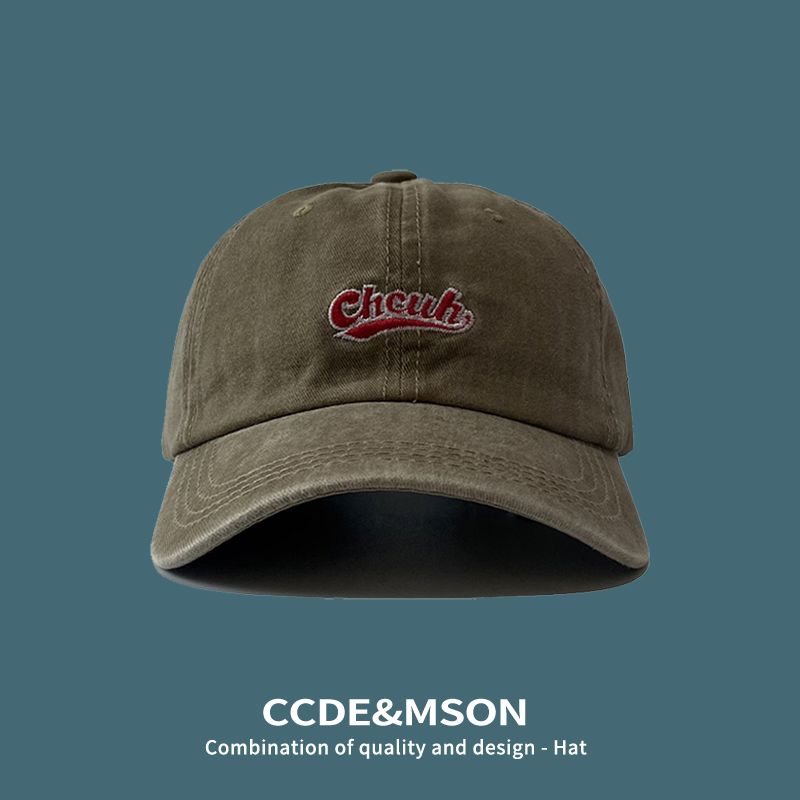 CCDE Japanese washed baseball cap women's ins all-match letters embroidered peaked cap men's spring and summer sun visor trendy