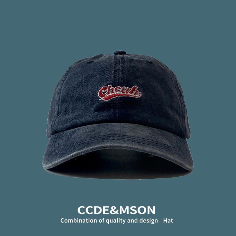 CCDE Japanese washed baseball cap women's ins all-match letters embroidered peaked cap men's spring and summer sun visor trendy
