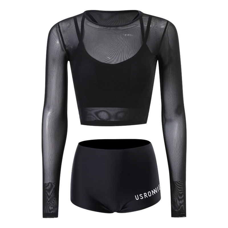 Swimsuit women's 2022 new Korean ins style conservative split three-piece sports long-sleeved pure desire hot spring swimsuit