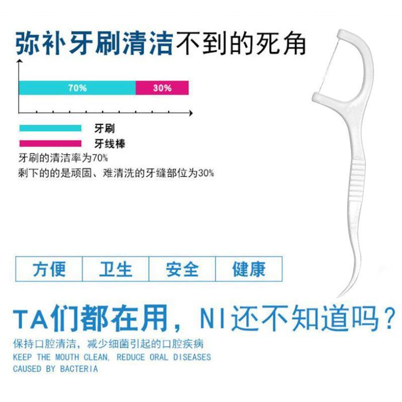 剔牙线超细牙线棒家庭装牙线成人一次性剔牙牙签安全神器独立包装