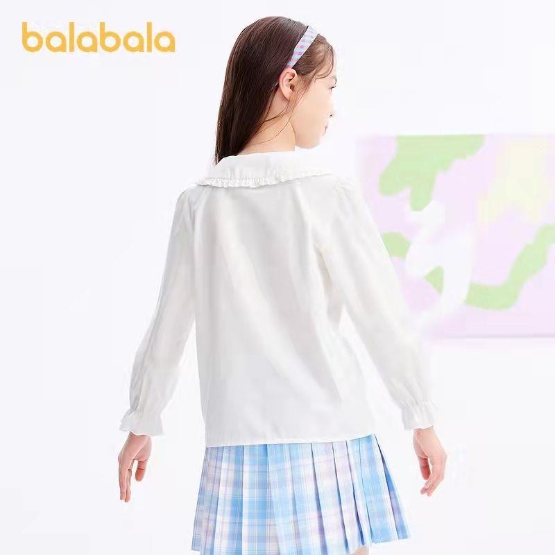 Balabala girl's shirt 2022 spring children's long-sleeved shirt doll collar trend 201122102005