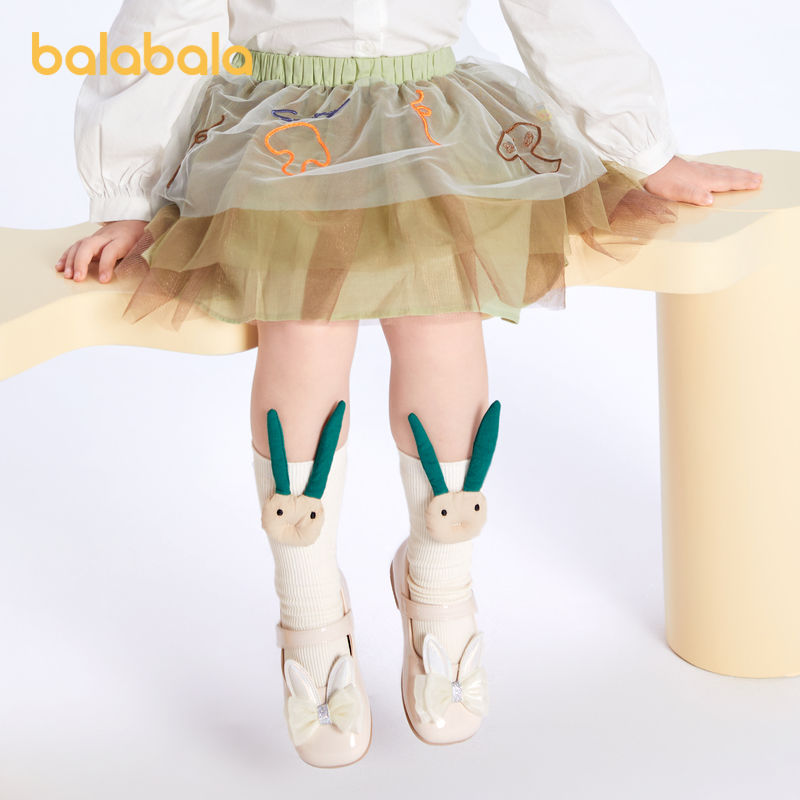 Balabala Children's Princess Dress Spring and Autumn Children's Girls Short Skirt Skirt Caro.Ni IP Style