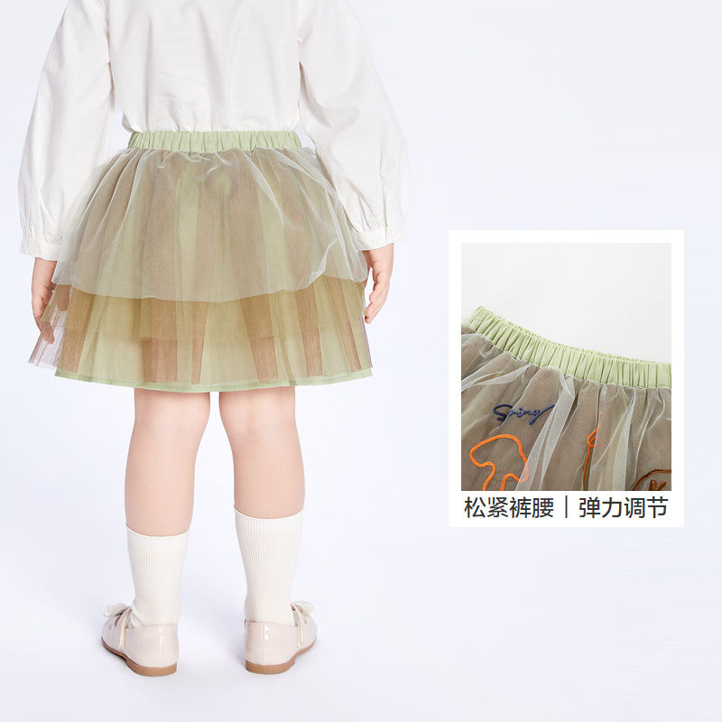 Balabala Children's Princess Dress Spring and Autumn Children's Girls Short Skirt Skirt Caro.Ni IP Style