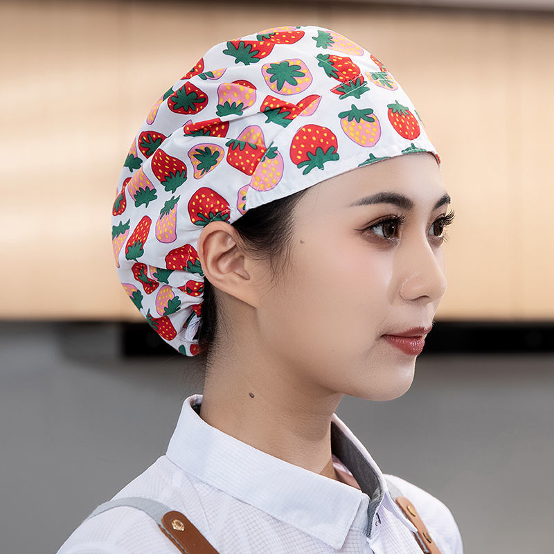 厨师帽炒菜做饭餐饮防油烟防尘防掉头发遮油厨房食品工作帽子女款