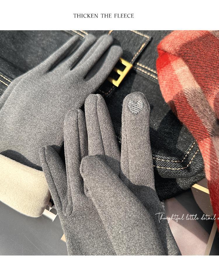 Damen Handschuhe Mit Touch-funktion Aus Samtigem Material_voghion.com