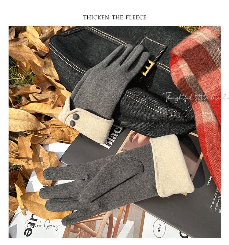 Damen Handschuhe Mit Touch-funktion Aus Samtigem Material_voghion.com