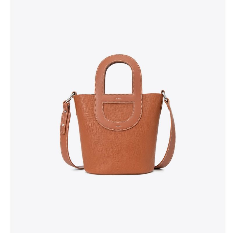 Design originale nuovo naso di maiale da donna a mano con tracolla a tracolla semplice borsa a secchiello in tinta unita da pendolare_voghion.com