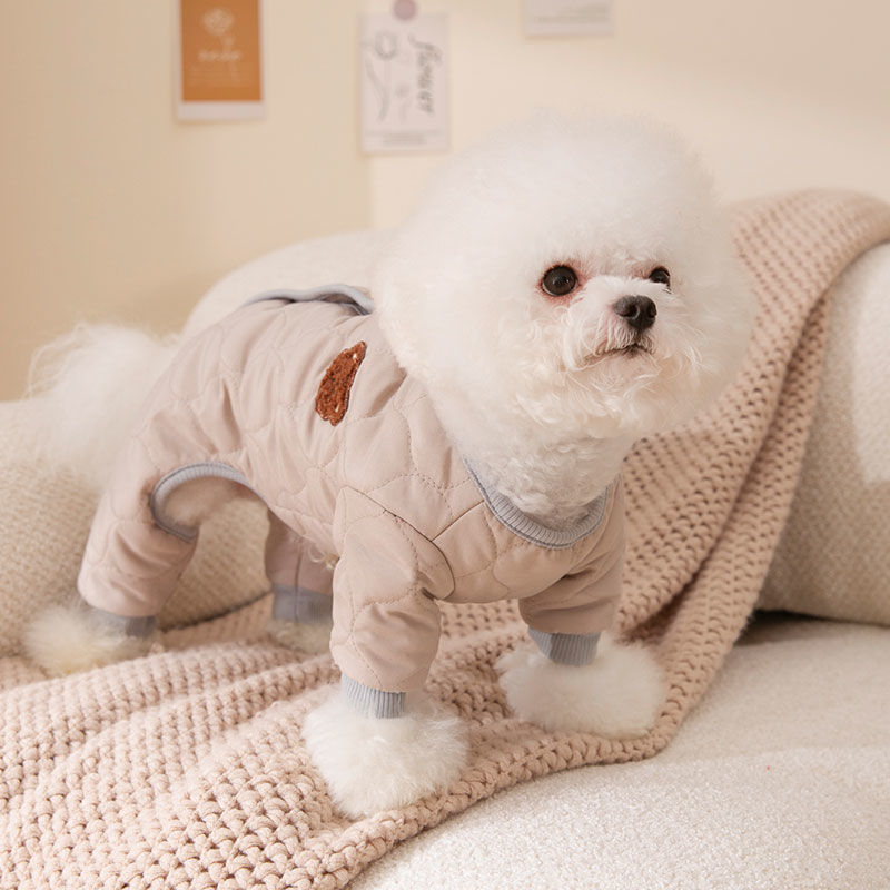 Winter thickened puppy dog ​​four-legged clothes Teddy cotton coat pet small puppies autumn and winter models Bichon Pomeranian winter