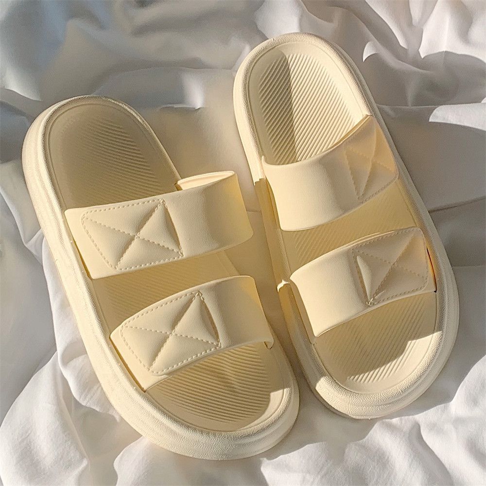 Thin Strip Summer Net Red Fashion Non-slip Stepping Shit Feeling Home Bathroom Slippers Soft Thick Bottom Beach Sandals and Slippers Women