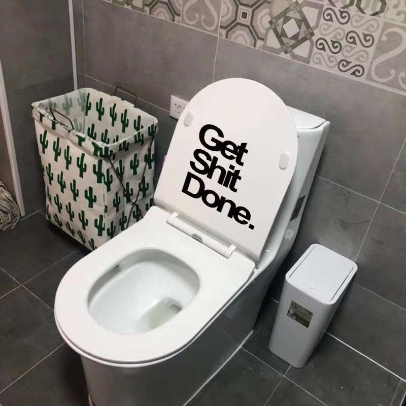 洗手间装饰贴网红英文字get shit done卫生间ins创意搞笑马桶贴纸