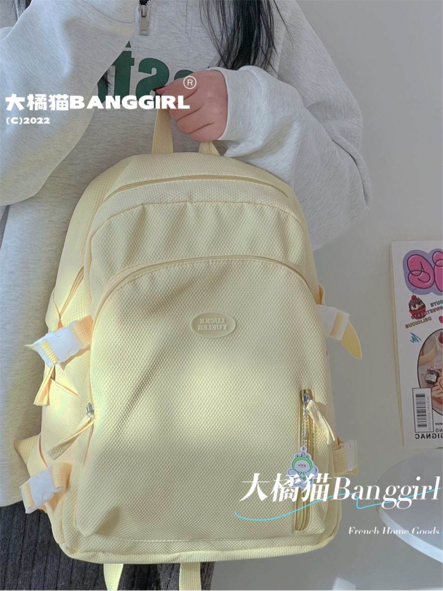 日系ins學院風雙肩包女 簡約小清新休閒初中生高中大學生書包背包