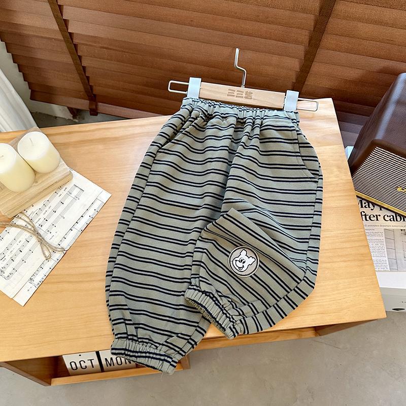 Boys' striped casual pants spring and autumn new baby boys' kindergarten pants children's loose cotton casual pants