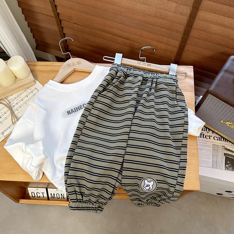 Boys' striped casual pants spring and autumn new baby boys' kindergarten pants children's loose cotton casual pants