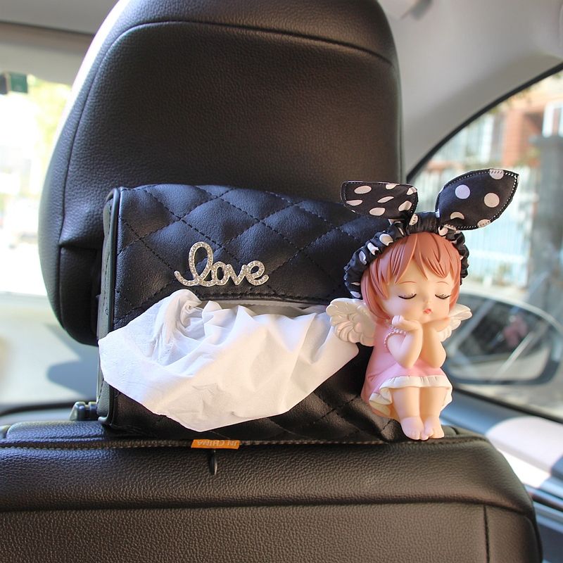 卡通车载纸巾盒汽车椅背挂式抽纸袋可爱安妮车上扶手箱餐巾纸包套