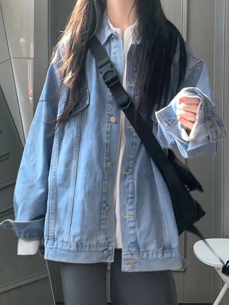 Denim jacket female spring and autumn  new loose casual all-match vintage winter jacket tops ins tide