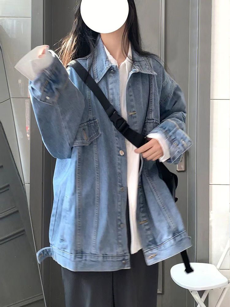 Denim jacket female spring and autumn  new loose casual all-match vintage winter jacket tops ins tide