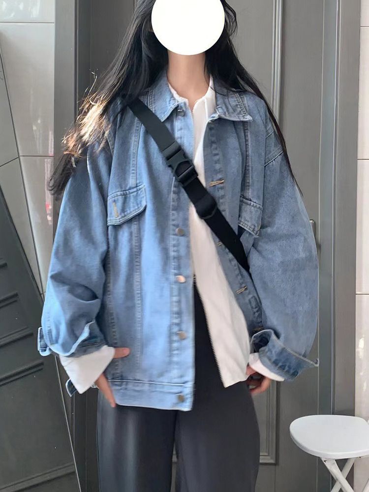 Denim jacket female spring and autumn  new loose casual all-match vintage winter jacket tops ins tide