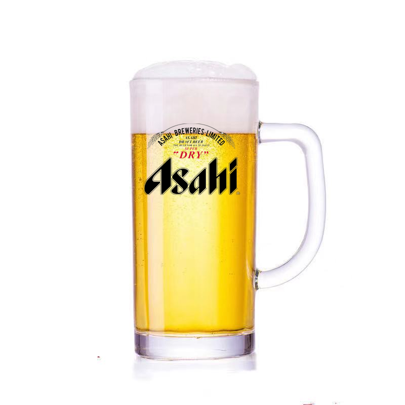 asahi朝日生啤杯加厚500朝日扎啤杯麒麟一番榨日料店专用啤酒杯