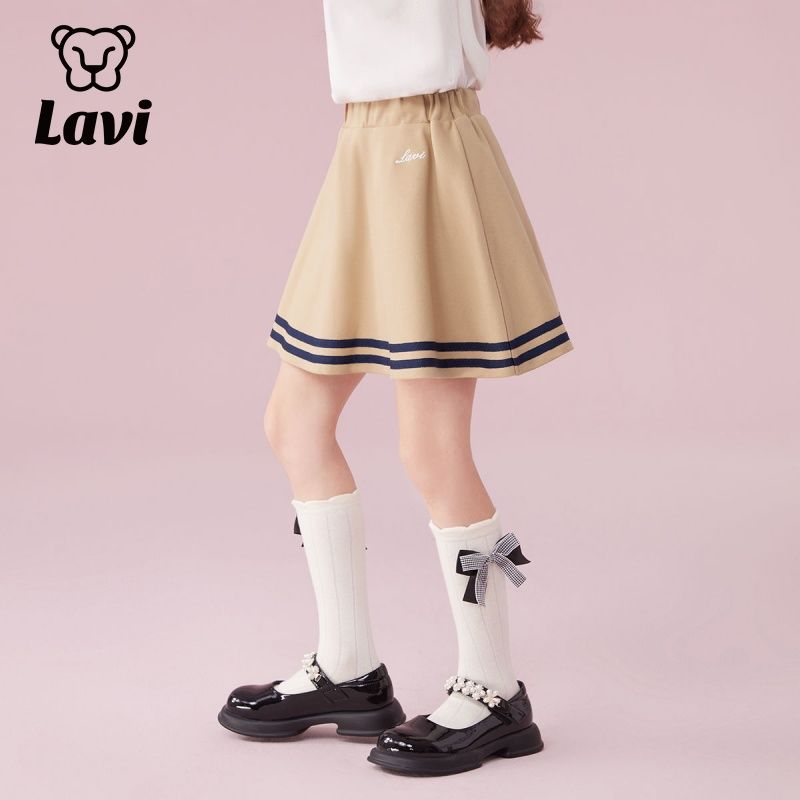 Maqidun's LAVI girls' skirt 2023 new skirt girls simple and versatile skirt children's spring clothing tide