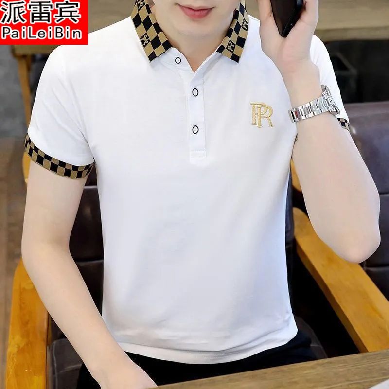 夏季保羅男士短袖T恤青年刺繡翻領大碼POLO衫潮流純色上衣