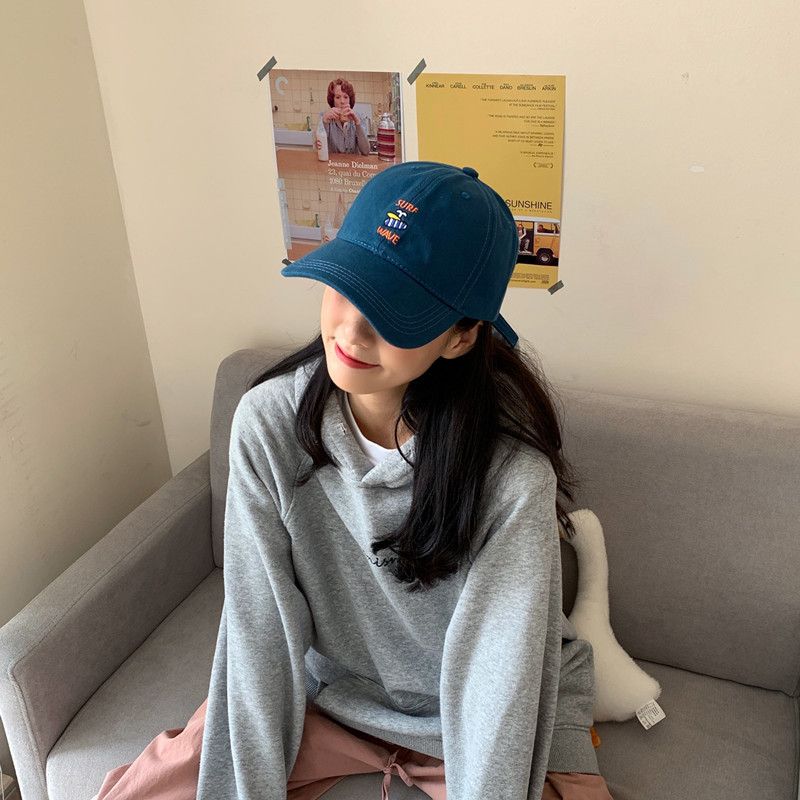 ins letter peaked cap women's Japanese style net red style soft top baseball cap trendy Korean version casual all-match face-showing small hat