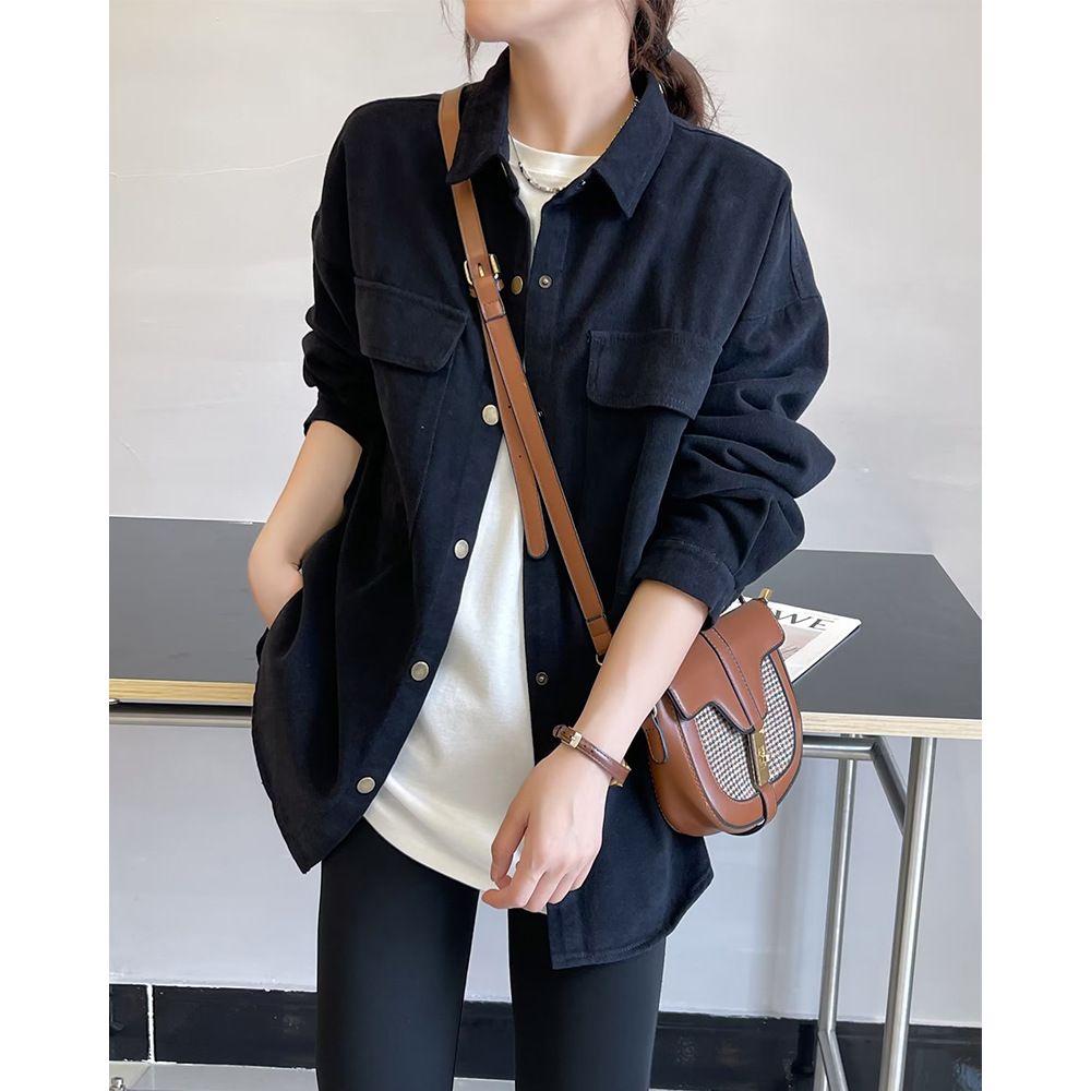Denim cotton shirt for women 2023 spring and autumn outer wear loose high-end top long-sleeved style denim jacket for women