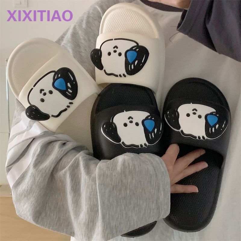 Thin strip men and women summer creative cartoon new flat home shoes EVA non-slip indoor couple sandals and slippers ins