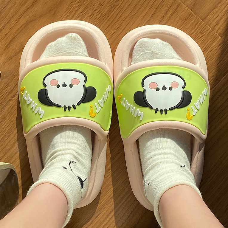 Stepping on shit feeling thick bottom slippers female cute indoor home bathroom bath non-slip sandals and slippers female summer wear