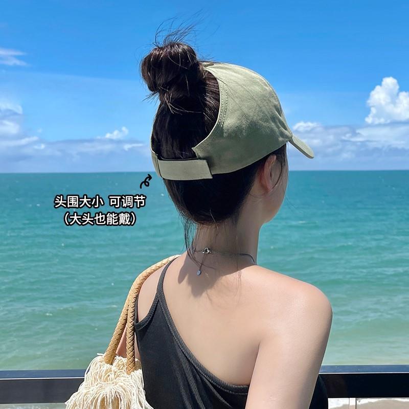 Half-empty baseball cap girls can tie ponytails to show face small duck tongue hat spring and summer sunscreen sunshade sports cap