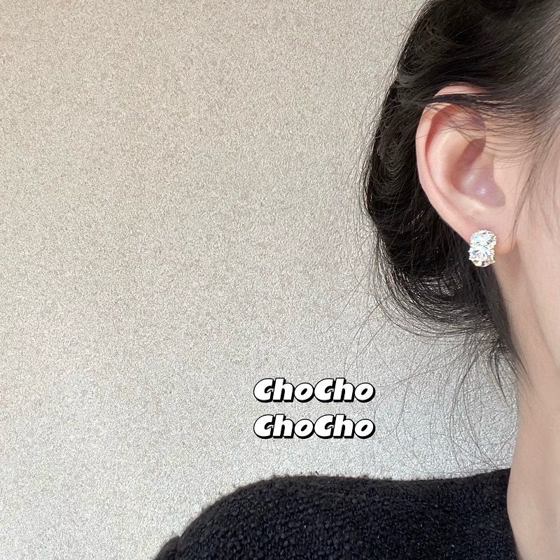 chocho/杜洛弗利白 韩国小众设计感复古高级感耳钉耳环简约耳饰女