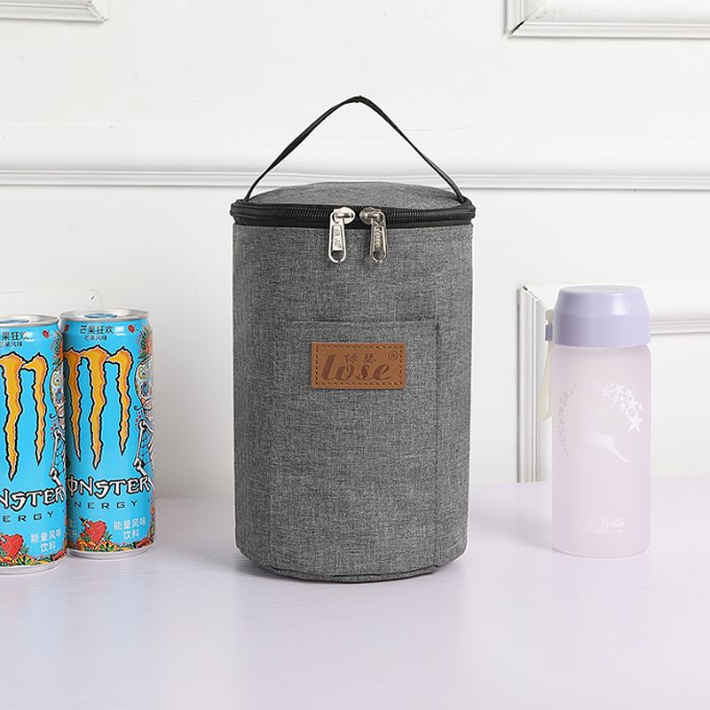 Insulation bag aluminum foil waterproof stew kettle water cup with rice lunch bag portable rice bag round thermal insulation bucket lunch box bag