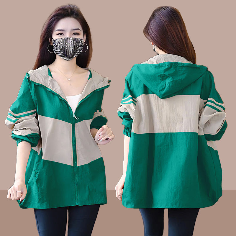 Sunscreen clothing women's plus size short Korean version 2023 summer new loose all-match breathable sunscreen clothing hooded jacket tide
