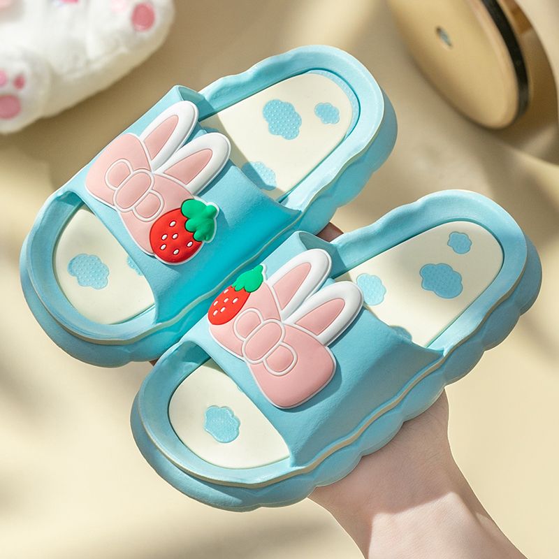Children's slippers summer girls indoor non-slip cartoon cute outerwear bowknot soft bottom 6 to 8 years old children's sandals and slippers