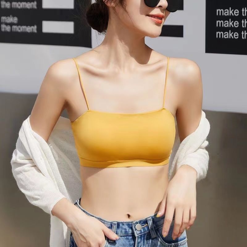 Ou Shibo chest-wrapped underwear gathered tube top anti-sagging sports beauty back female summer girl anti-lost bra vest