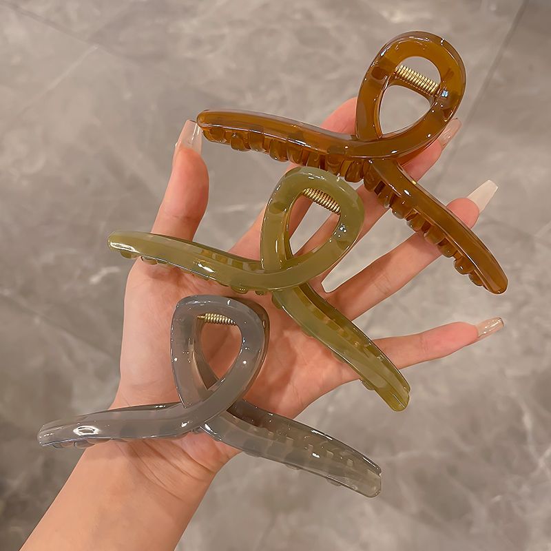 抓夾大號高級感抓夾女夏季網紅髮夾大號鯊魚夾子後腦勺發抓頭飾