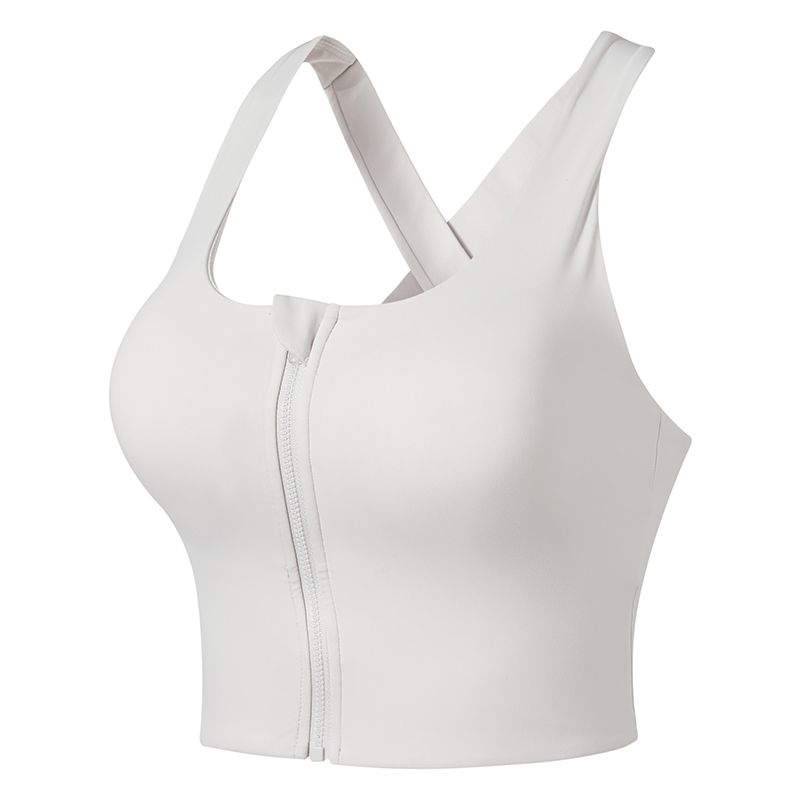 Front zipper breathable sports underwear hollow beautiful back running training fitness vest net red yoga bra