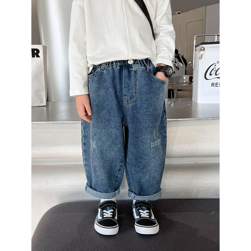 Children's clothing, boys' spring jeans,  new Korean style children's clothing, loose trousers, trendy boys and girls pants