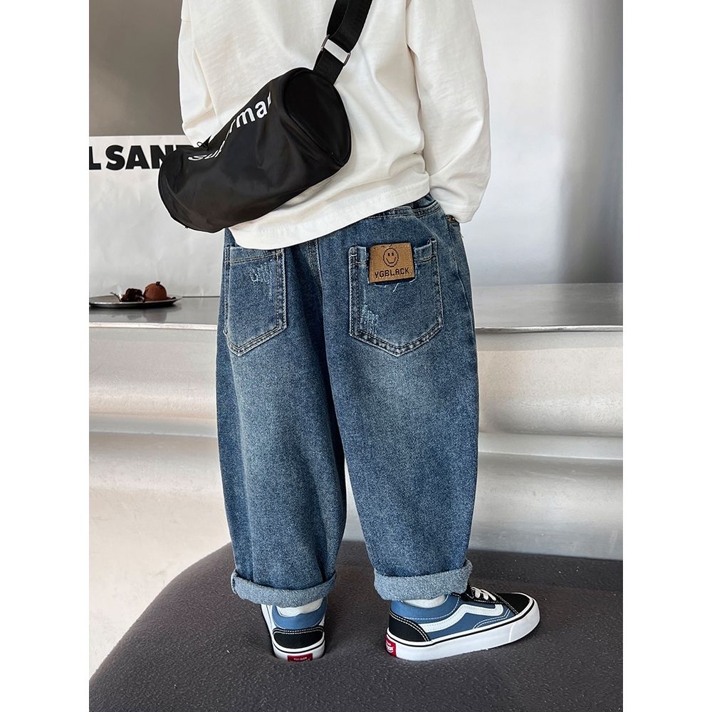 Children's clothing, boys' spring jeans,  new Korean style children's clothing, loose trousers, trendy boys and girls pants